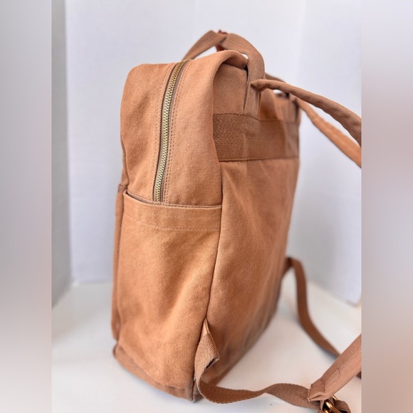 Margot New York Brown Tan Canvas Backpack *Flaws main image 7